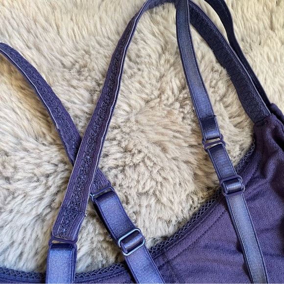 Lululemon Warrior 1 Double Strap Yoga Workout hot Tank Top size 4 purple layered - Picture 9 of 15